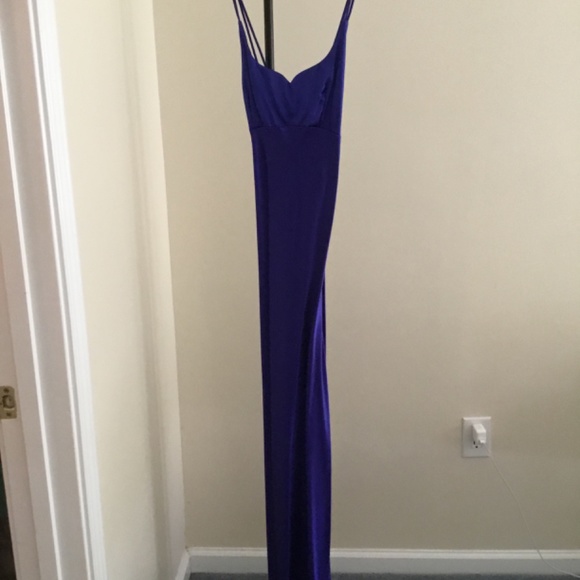 Royal blue satin dress size 6 - Picture 2 of 3
